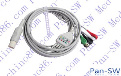 GE Hellige integrated ECG cable- five leads